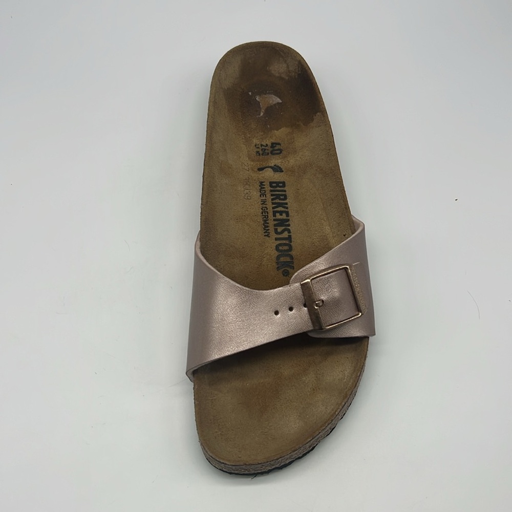 Birkenstock - Madrid Birko Flor One Adjustable Strap Slip On Copper Sandal SZ 9 - Picture 4 of 16